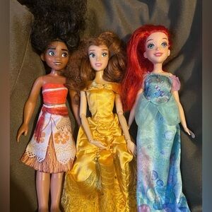 DISNEY - PRINCESS DOLLS TRIO  - MOANA, BELLE AND ARIEL